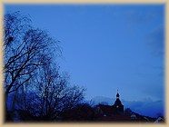 Blick auf Lutherkirche bei Nacht